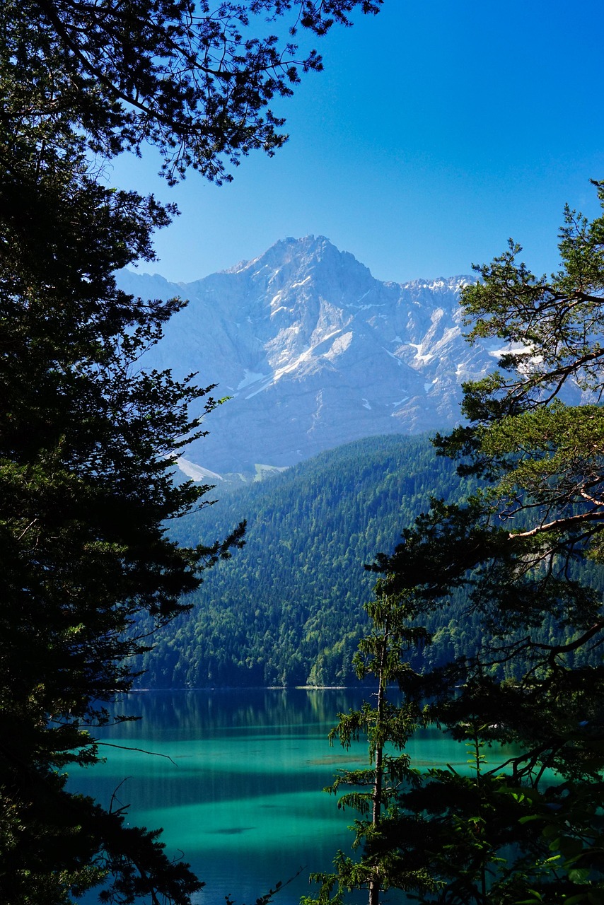 eibsee, lake, mountains, bavaria, zugspitze, alps, nature, forest, landscape, nature, nature, nature, nature, nature